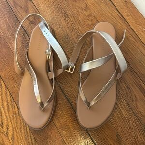 Size 8.5 gold silver strappy sandals